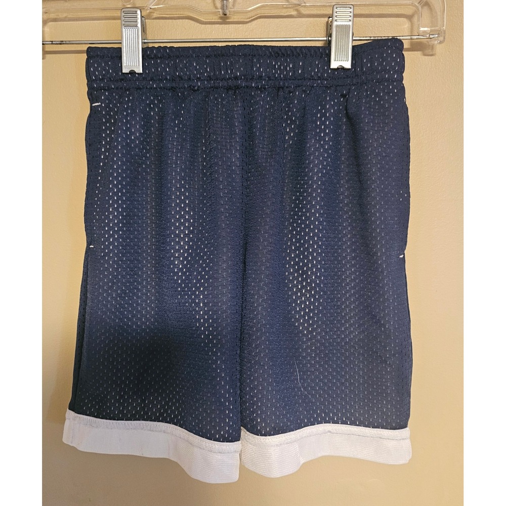 Athletic Works Mesh Basketball Shorts Activewear Navy Blue White S (6-7)